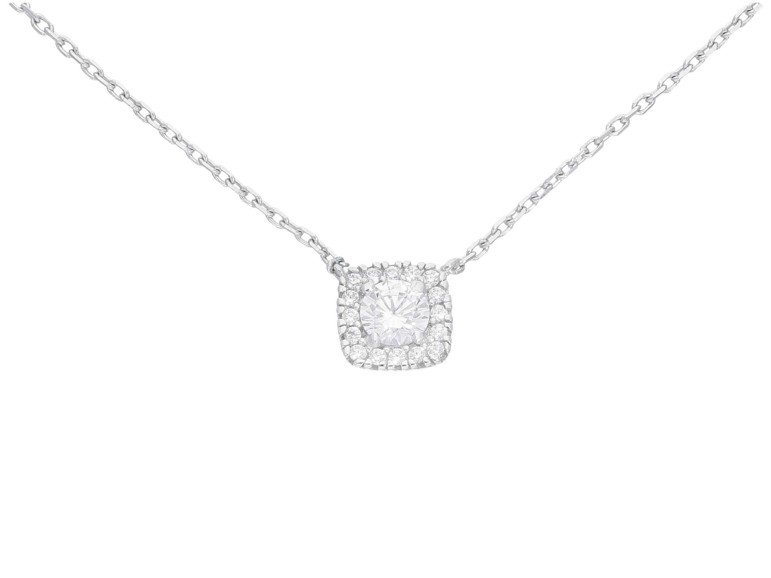 White  gold necklace k14 with white zircon (code S244048)